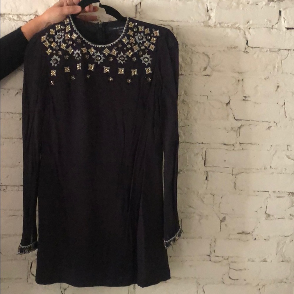 Navy beaded French Connection Dress